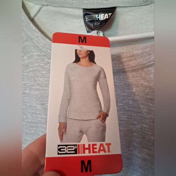 NEW 32 Degrees Heat Gray Space Dye Pullover Sweatshirt M Long Sleeve Fleece Top - Picture 3 of 6